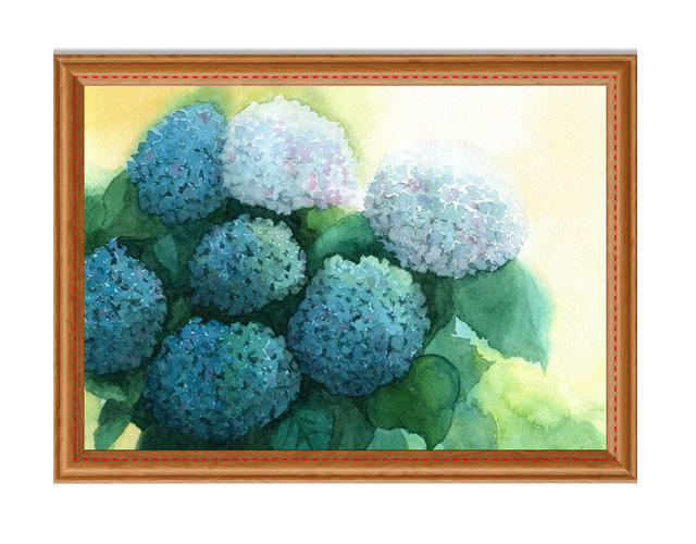 水彩画原画 レトロなあじさい 03 送料無料 Www Gigascope Net